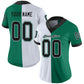 Custom Kelly Green Black-White Mesh Split Fashion Football Jersey Limited