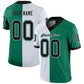 Custom Kelly Green Black-White Mesh Split Fashion Football Jersey Limited