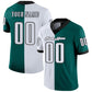 Custom Midnight Green White-Black Mesh Split Fashion Football Jersey Limited