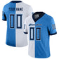 Custom Powder Blue Navy-White Mesh Split Fashion Football Jersey Limited