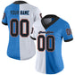 Custom Powder Blue Black-White Mesh Split Fashion Football Jersey Limited