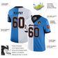 Custom Powder Blue Black-White Mesh Split Fashion Football Jersey Limited