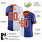 Custom Royal Orange-White Mesh Split Fashion Football Jersey Limited