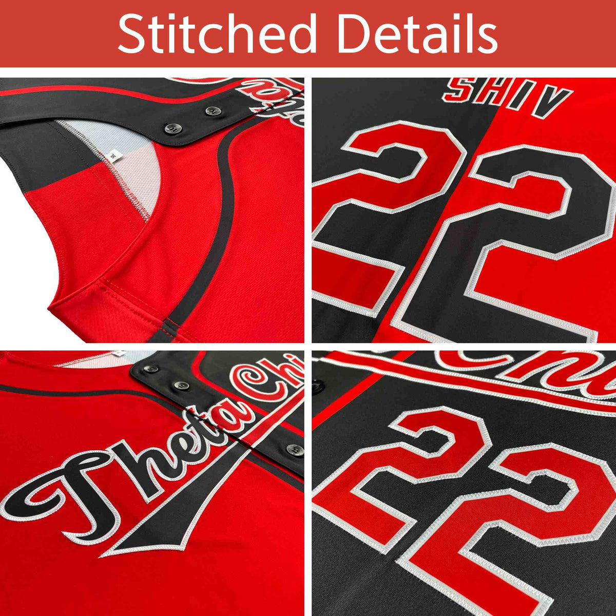 Custom White Royal-Red Hook Split Fashion Authentic Baseball Jersey Limited