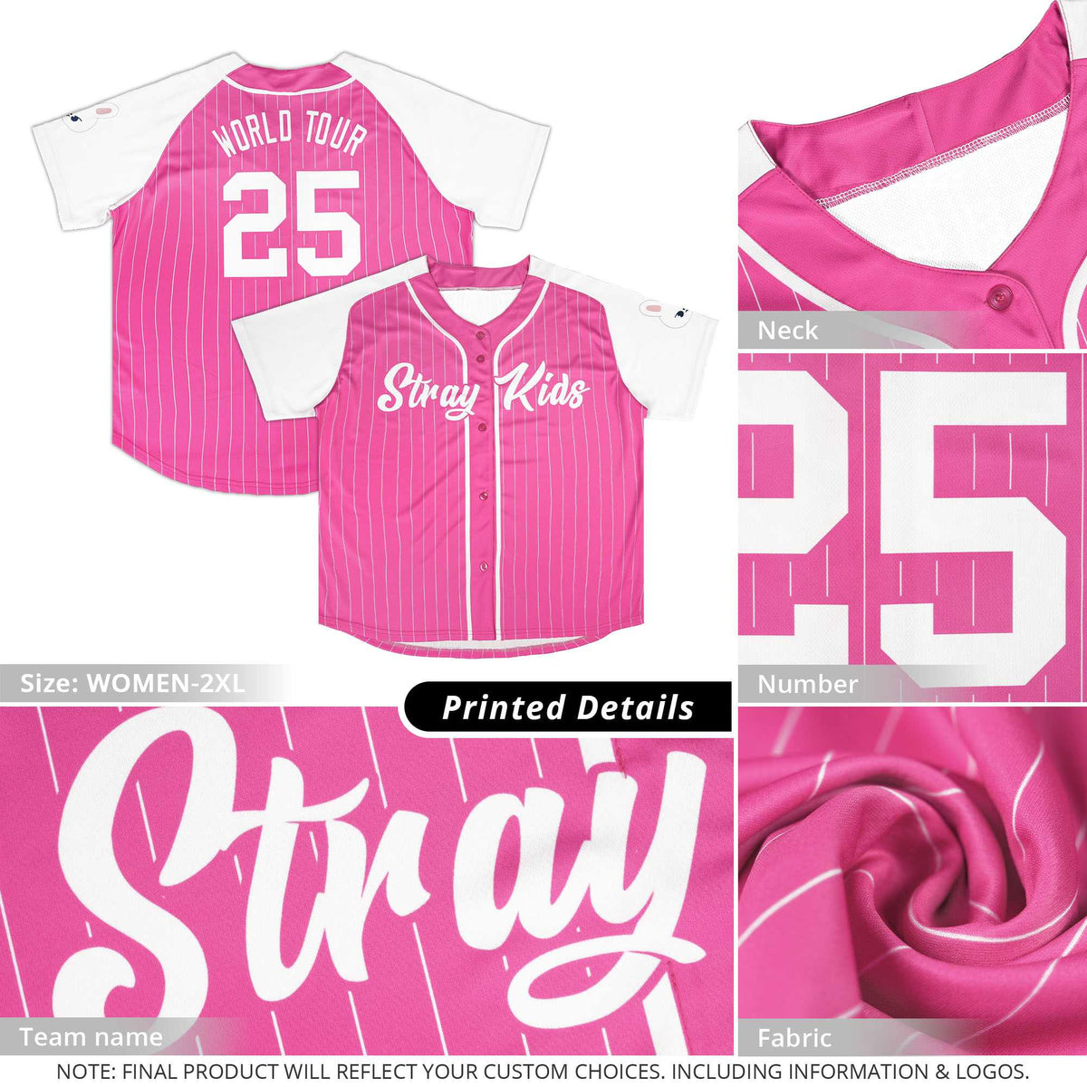 Custom Light Blue Pink-White Stripe Fashion Raglan Sleeves Authentic Baseball Jersey Limited