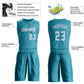 Custom Teal White Round Neck Suit Basketball Jersey Limited