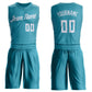 Custom Teal White Classic Sets Basketball Jersey