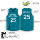 Custom Teal White V-Neck Basketball Jersey Limited