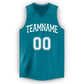 Custom Teal White V-Neck Basketball Jersey Limited