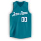 Custom Teal White V-Neck Basketball Jersey Limited