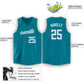 Custom Teal White V-Neck Basketball Jersey Limited
