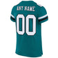 Custom Teal White-Black Mesh Authentic Football Jersey Limited
