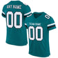 Custom Teal White-Black Mesh Authentic Football Jersey Limited
