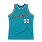 Custom Teal White-Black Authentic Throwback Basketball Jersey Limited