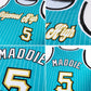 Custom Teal White Pinstripe White-Old Gold Authentic Basketball Jersey Limited