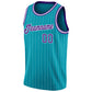 Custom Teal White Pinstripe Purple-White Authentic Basketball Jersey Limited