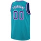 Custom Teal White Pinstripe Purple-White Authentic Basketball Jersey Limited