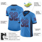 Custom Powder Blue Navy-Red Mesh Drift Fashion Football Jersey Limited