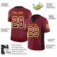Custom Burgundy Black-Gold Mesh Drift Fashion Football Jersey Limited