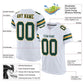 Custom White Green-Gold Mesh Authentic Football Jersey Limited