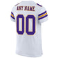 Custom White Purple-Gold Mesh Authentic Football Jersey Limited