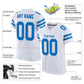 Custom White Panther Blue-Light Gray Mesh Authentic Football Jersey Limited