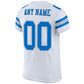 Custom White Panther Blue-Light Gray Mesh Authentic Football Jersey Limited