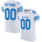 Custom White Panther Blue-Light Gray Mesh Authentic Football Jersey Limited