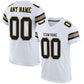 Custom White Black-Old Gold Mesh Authentic Football Jersey Limited