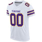 Custom White Purple-Gold Mesh Authentic Football Jersey Limited