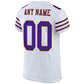 Custom White Purple-Gold Mesh Authentic Football Jersey Limited
