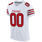 Custom White Red-Black Mesh Authentic Football Jersey Limited