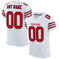 Custom White Red-Black Mesh Authentic Football Jersey Limited