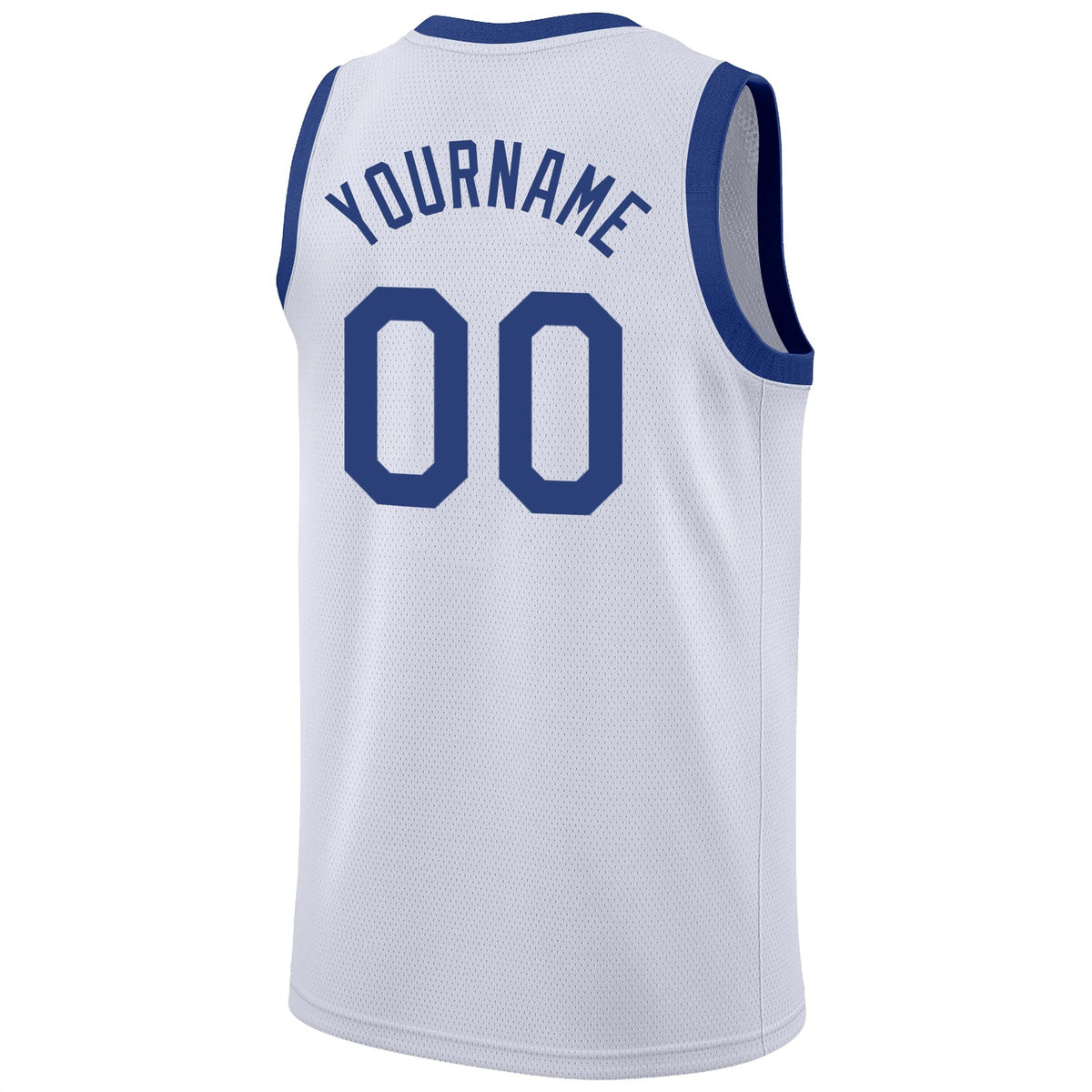 Custom White Royal-Red Round Neck Rib-Knit Basketball Jersey Limited