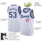Custom White Royal-Red Round Neck Rib-Knit Basketball Jersey Limited
