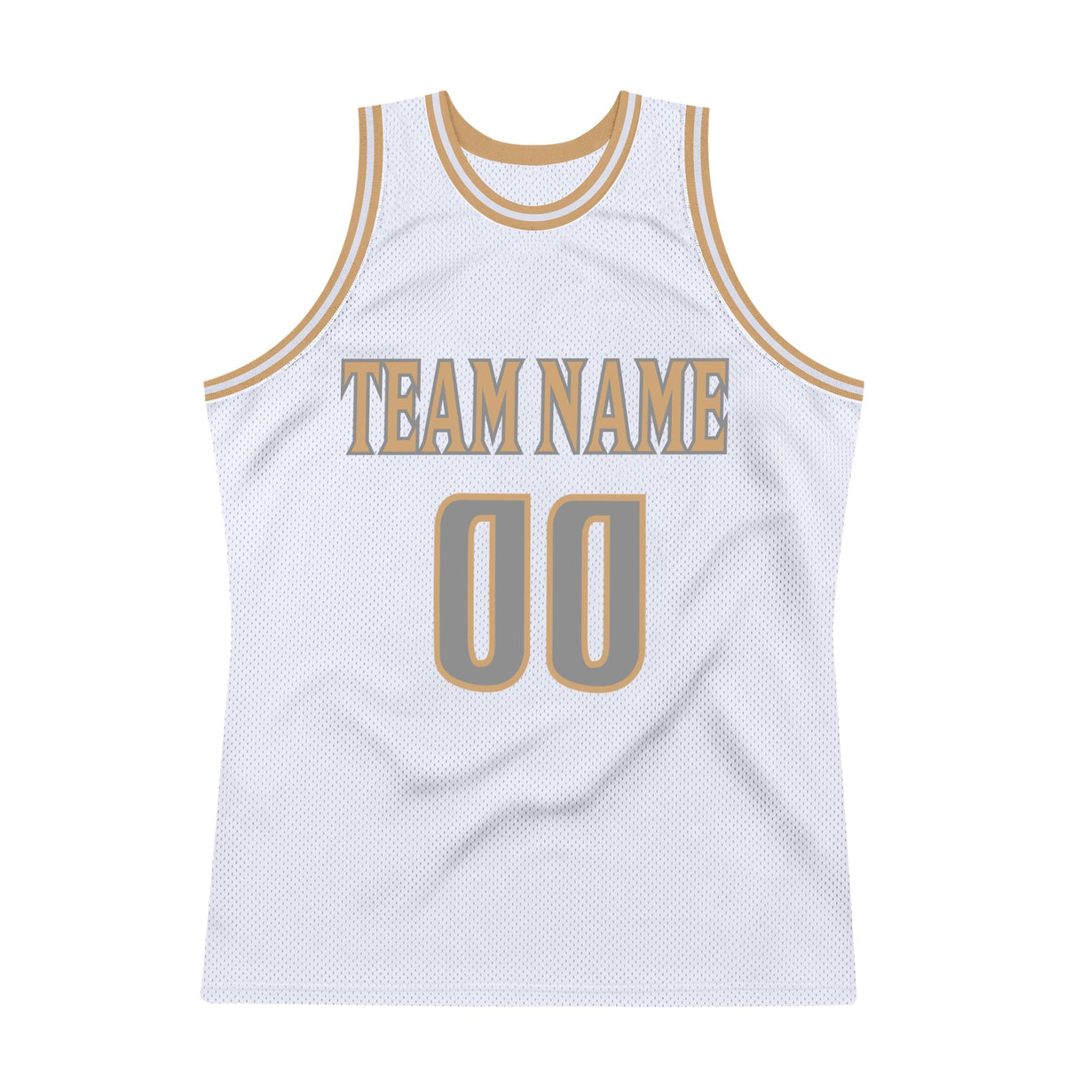 Custom White Steel Gray-Old Gold Authentic Throwback Basketball Jersey Limited