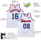 Custom White Royal-Red Authentic Throwback Basketball Jersey Limited