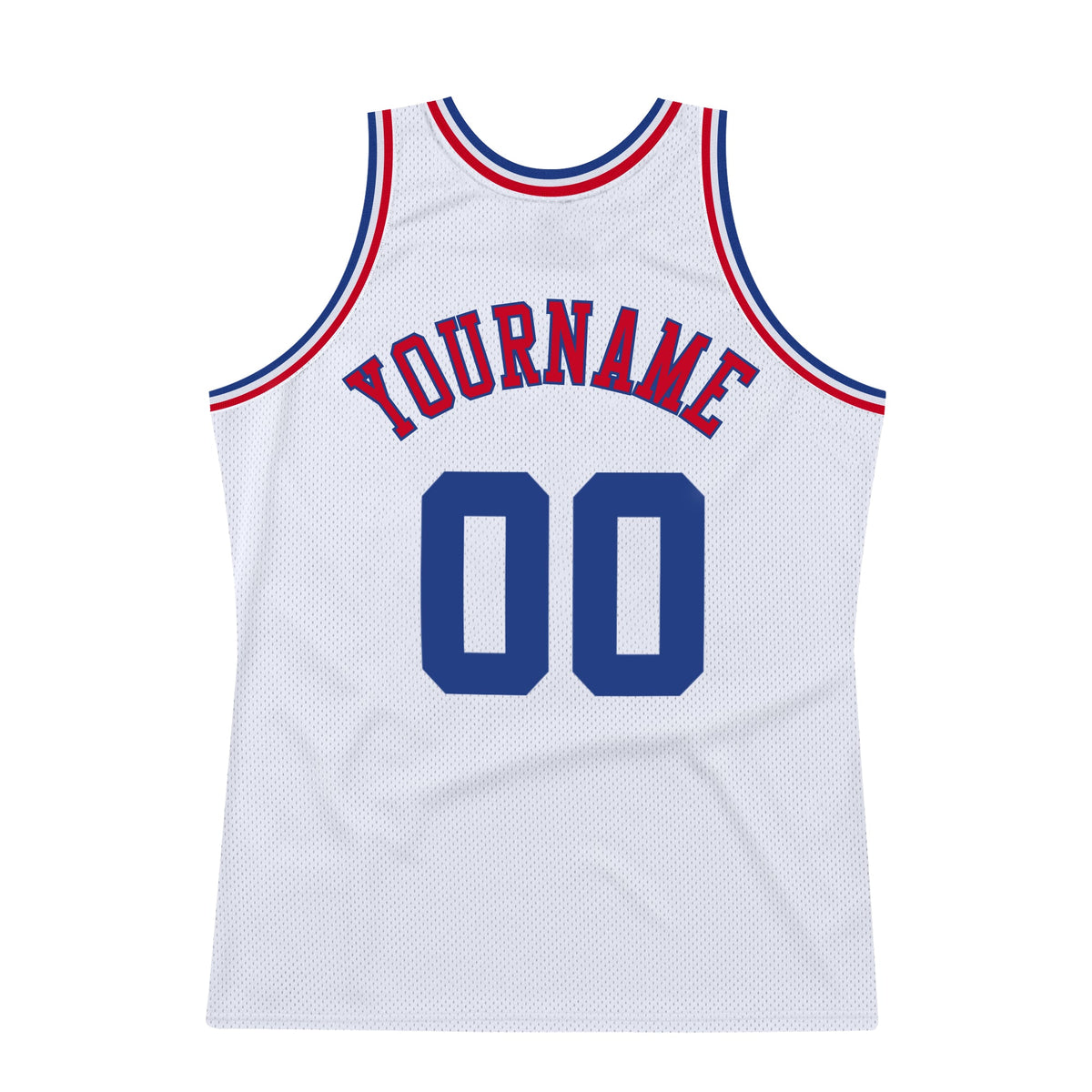 Custom White Royal-Red Authentic Throwback Basketball Jersey Limited