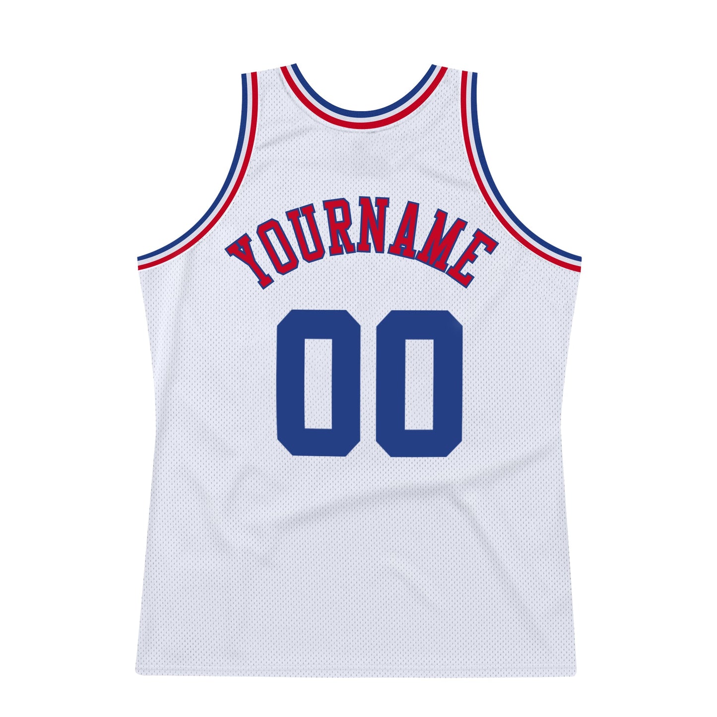 Custom White Royal-Red Authentic Throwback Basketball Jersey Limited
