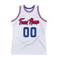 Custom White Royal-Red Authentic Throwback Basketball Jersey Limited