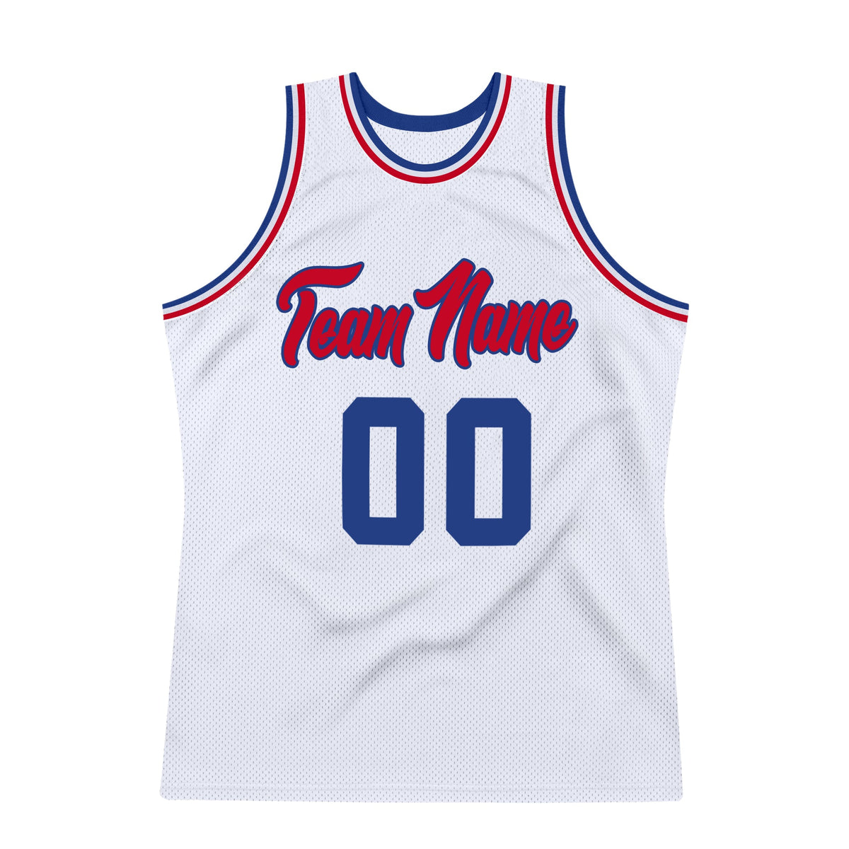 Custom White Royal-Red Authentic Throwback Basketball Jersey Limited
