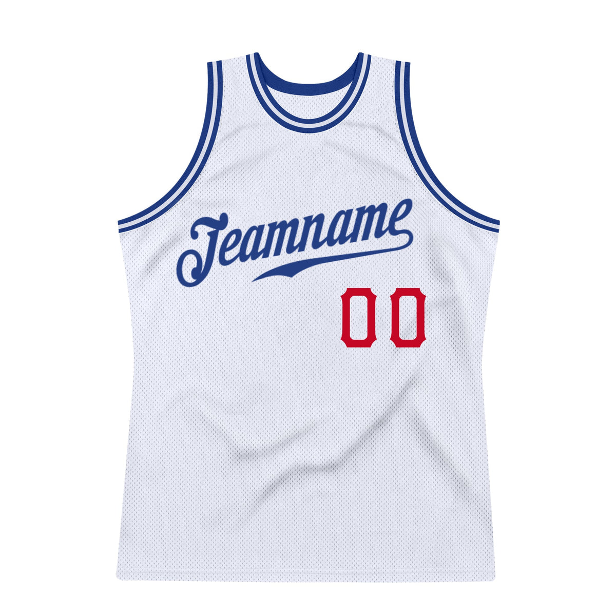 Custom White Royal-Red Authentic Throwback Basketball Jersey Limited