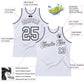 Custom White White-Black Authentic Throwback Basketball Jersey Limited