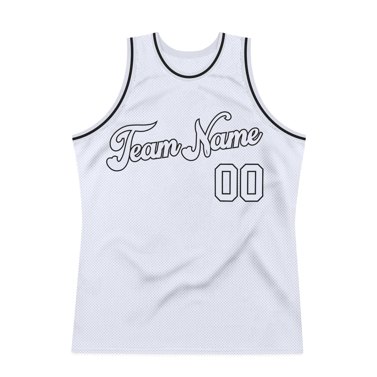 Custom White White-Black Authentic Throwback Basketball Jersey Limited