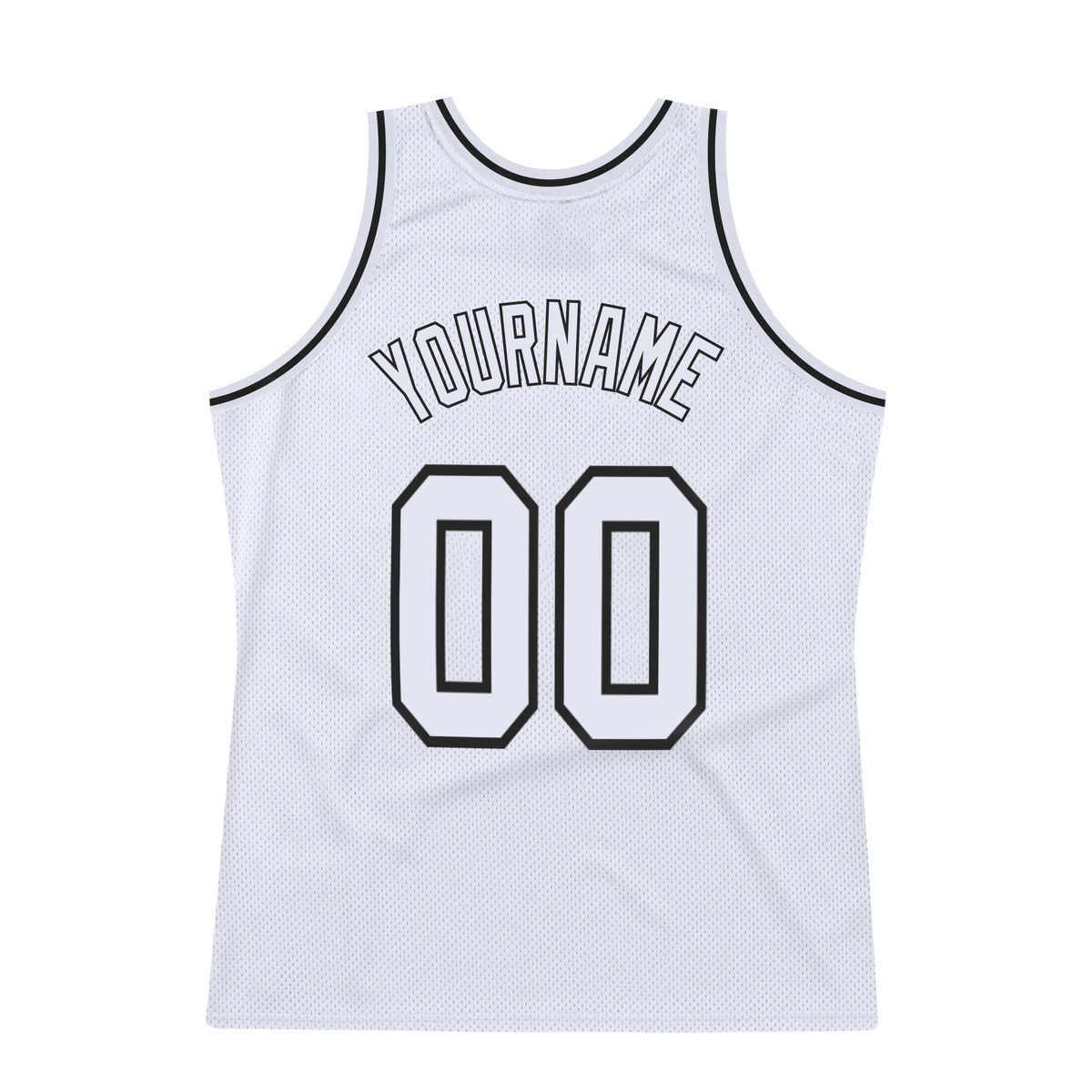 Custom White White-Black Authentic Throwback Basketball Jersey Limited