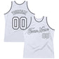 Custom White White-Black Authentic Throwback Basketball Jersey