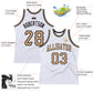 Custom White Old Gold-Black Authentic Throwback Basketball Jersey Limited