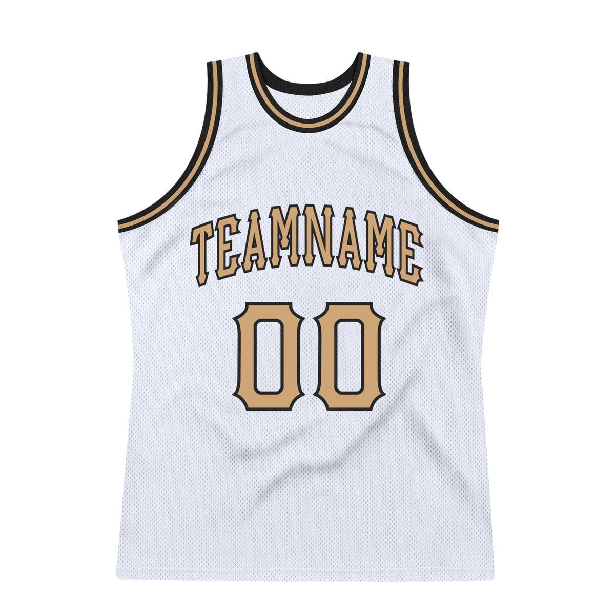 Custom White Old Gold-Black Authentic Throwback Basketball Jersey Limited
