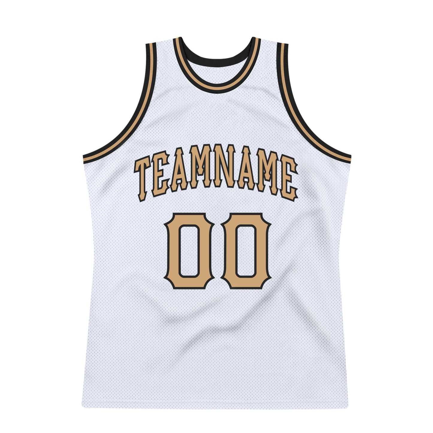 Custom White Old Gold-Black Authentic Throwback Basketball Jersey Limited