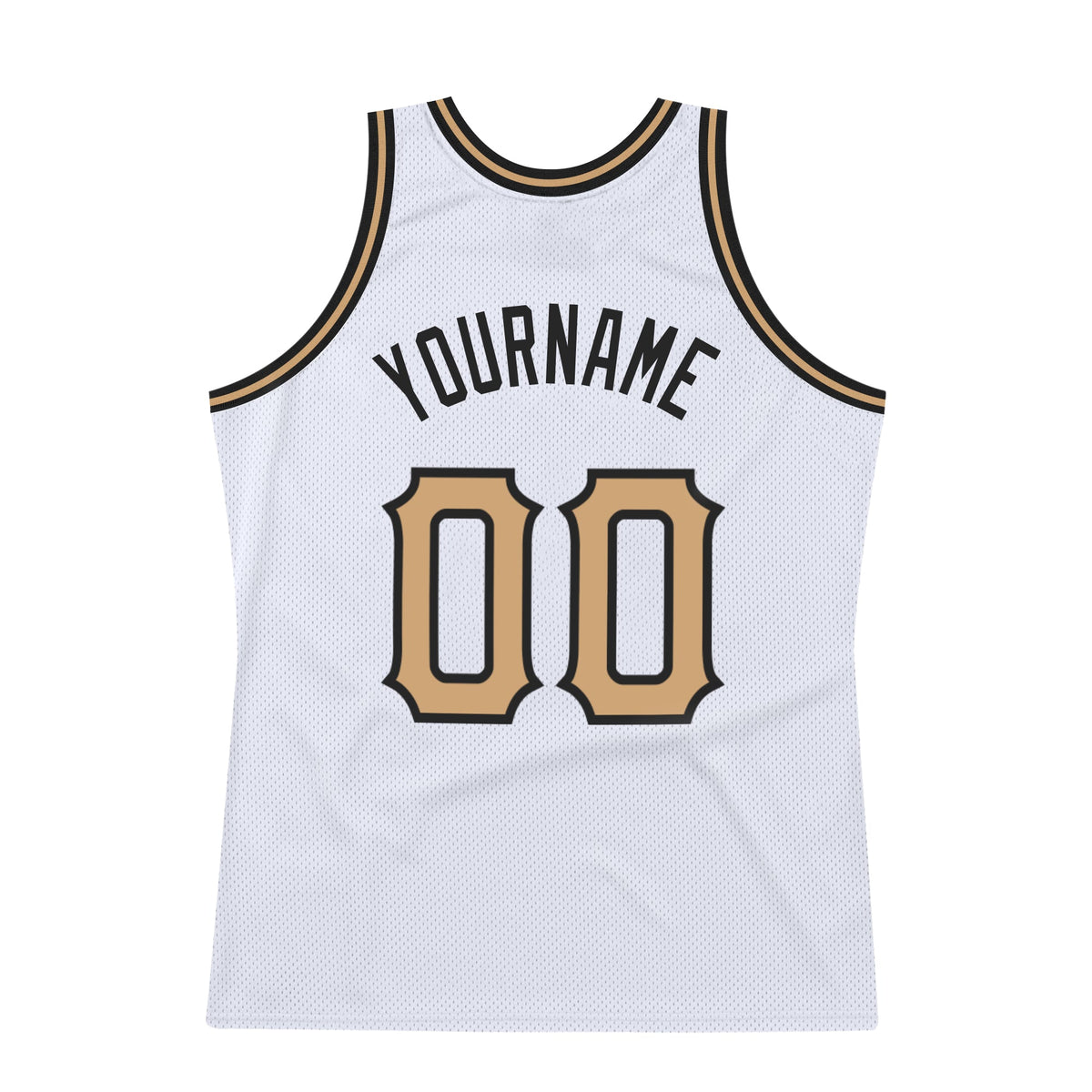 Custom White Old Gold-Black Authentic Throwback Basketball Jersey Limited